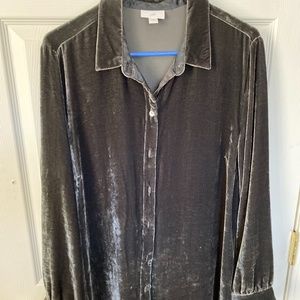 Ladies faux Velvet blouse, size L